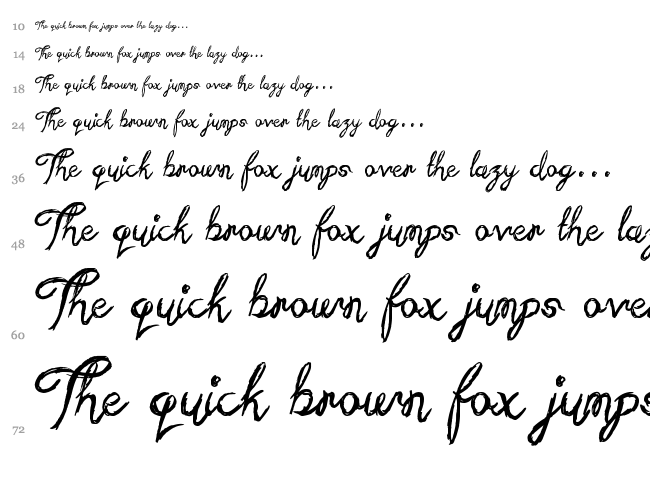Sketchy Script font waterfall